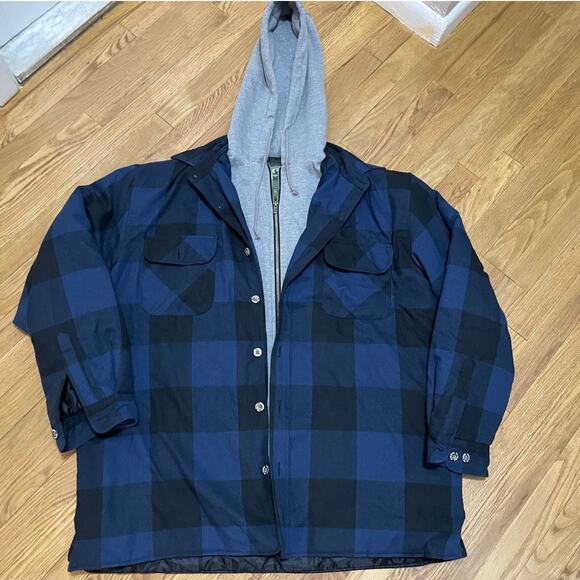 Stillwater Supply Co. Other - Stillwater Supply Co Quilted Blue Plaid Heritage Flannel Zip Up Hooded Shaket XL